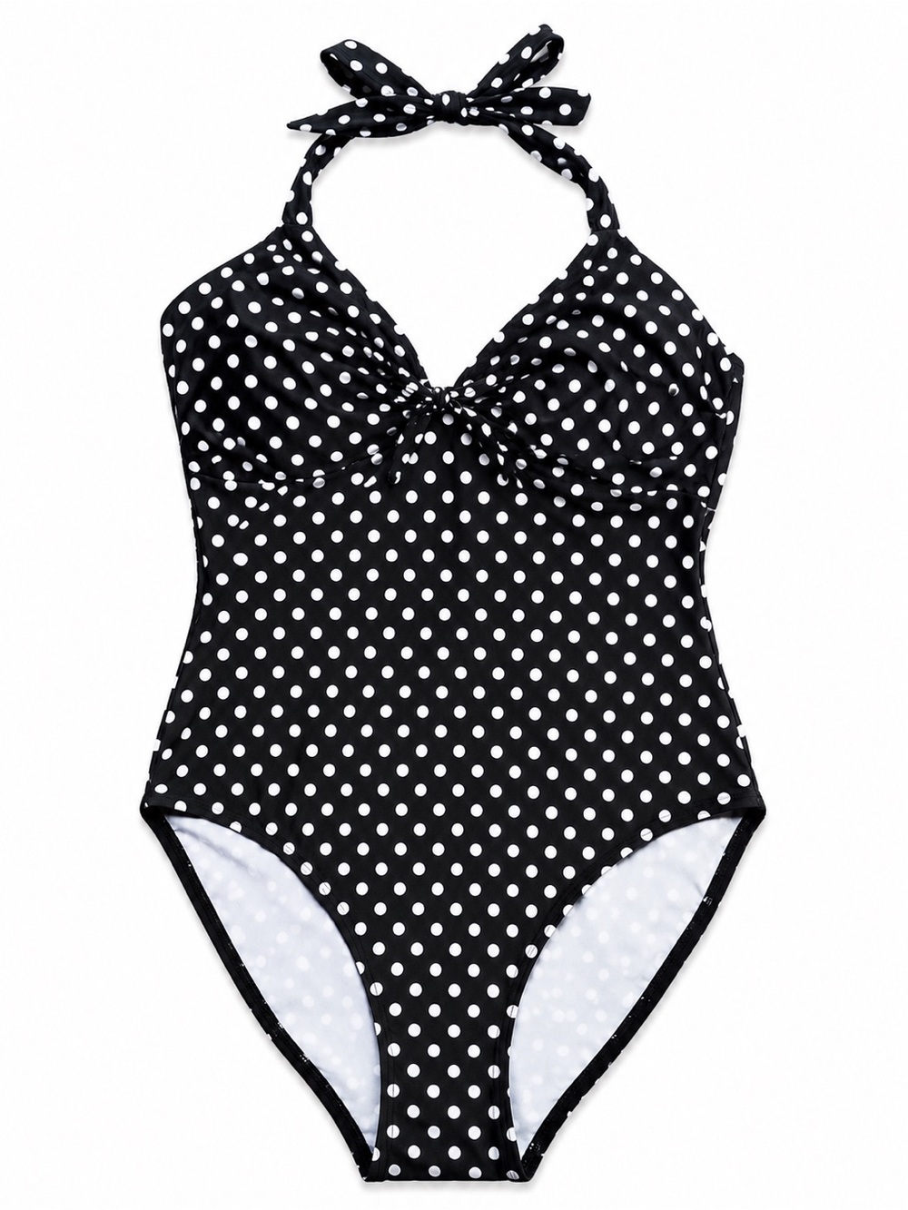 Morbid Threads Women’s Black and White Polkadot one piece swimsuit